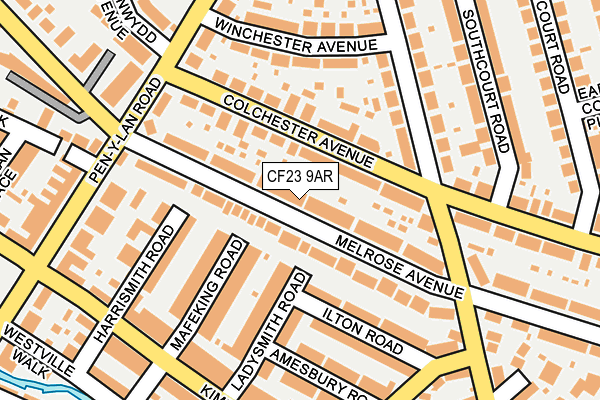 CF23 9AR map - OS OpenMap – Local (Ordnance Survey)