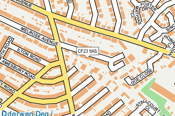 CF23 9AS map - OS OpenMap – Local (Ordnance Survey)