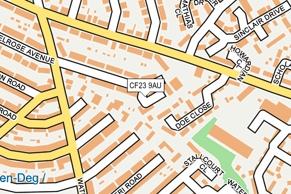 CF23 9AU map - OS OpenMap – Local (Ordnance Survey)