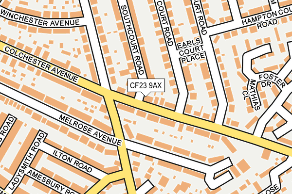 CF23 9AX map - OS OpenMap – Local (Ordnance Survey)