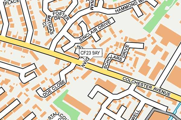 CF23 9AY map - OS OpenMap – Local (Ordnance Survey)