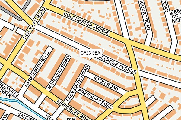 CF23 9BA map - OS OpenMap – Local (Ordnance Survey)
