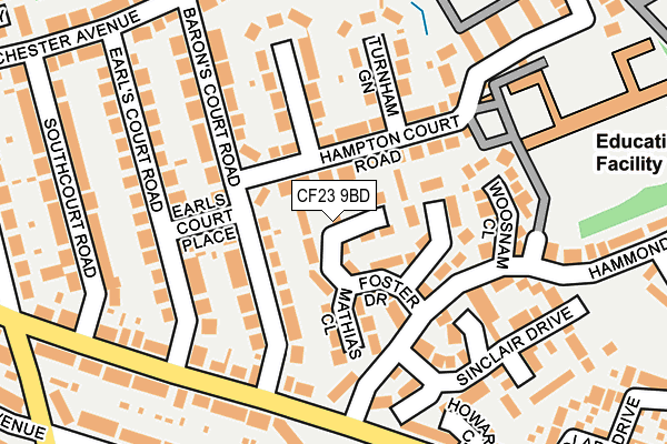 CF23 9BD map - OS OpenMap – Local (Ordnance Survey)