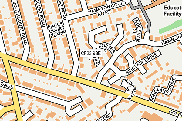 CF23 9BE map - OS OpenMap – Local (Ordnance Survey)