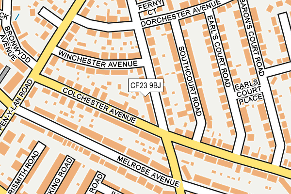 CF23 9BJ map - OS OpenMap – Local (Ordnance Survey)