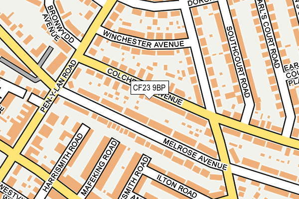 CF23 9BP map - OS OpenMap – Local (Ordnance Survey)