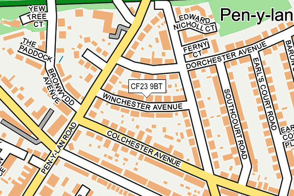 CF23 9BT map - OS OpenMap – Local (Ordnance Survey)