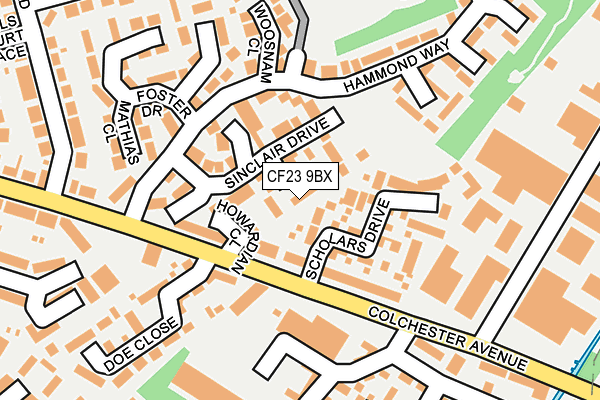 CF23 9BX map - OS OpenMap – Local (Ordnance Survey)