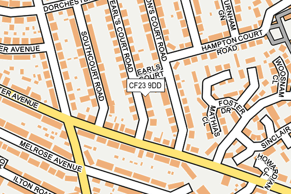 CF23 9DD map - OS OpenMap – Local (Ordnance Survey)