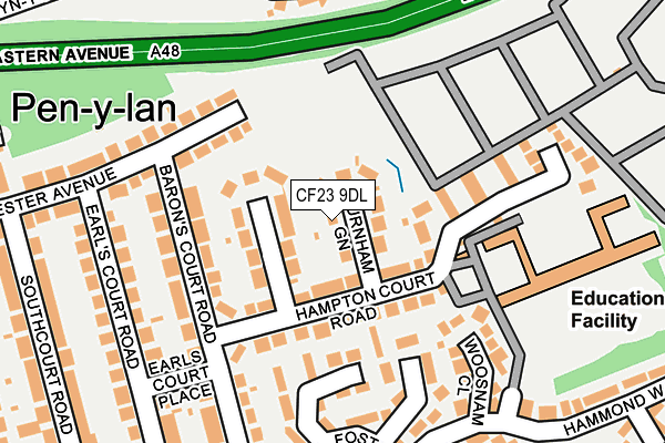 CF23 9DL map - OS OpenMap – Local (Ordnance Survey)