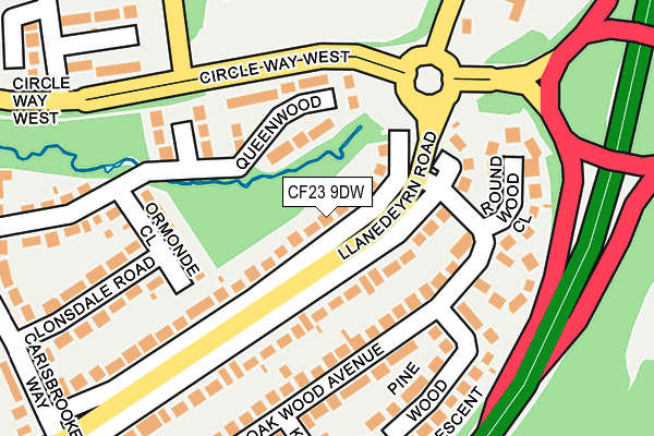 CF23 9DW map - OS OpenMap – Local (Ordnance Survey)