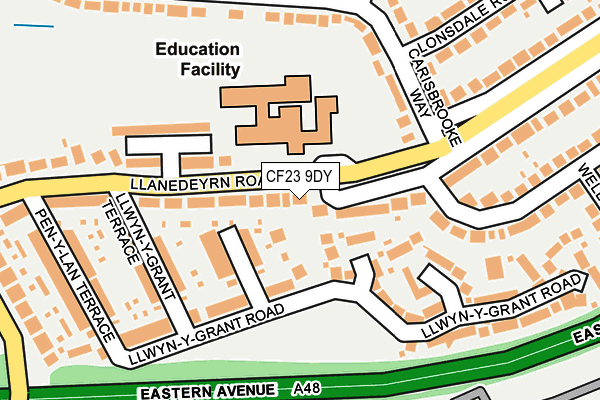 CF23 9DY map - OS OpenMap – Local (Ordnance Survey)