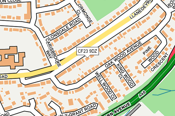 CF23 9DZ map - OS OpenMap – Local (Ordnance Survey)