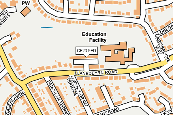CF23 9ED map - OS OpenMap – Local (Ordnance Survey)