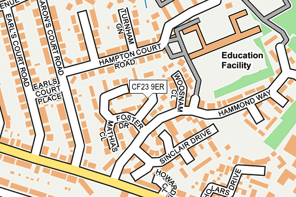 CF23 9ER map - OS OpenMap – Local (Ordnance Survey)
