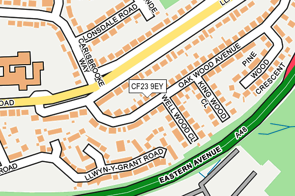 CF23 9EY map - OS OpenMap – Local (Ordnance Survey)