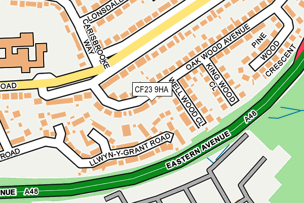 CF23 9HA map - OS OpenMap – Local (Ordnance Survey)