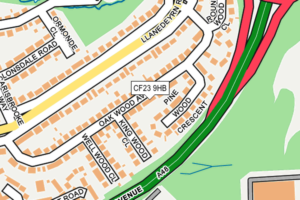 CF23 9HB map - OS OpenMap – Local (Ordnance Survey)