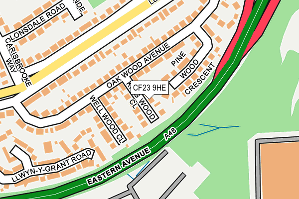CF23 9HE map - OS OpenMap – Local (Ordnance Survey)