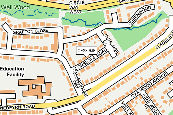 CF23 9JF map - OS OpenMap – Local (Ordnance Survey)