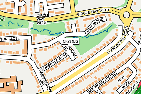 CF23 9JG map - OS OpenMap – Local (Ordnance Survey)