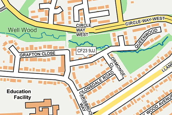 CF23 9JJ map - OS OpenMap – Local (Ordnance Survey)