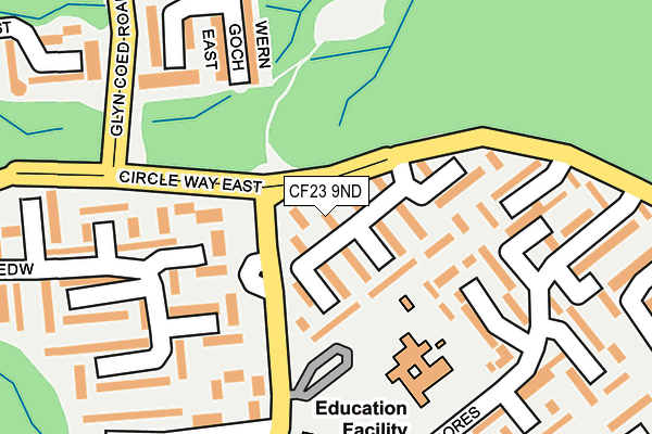 CF23 9ND map - OS OpenMap – Local (Ordnance Survey)