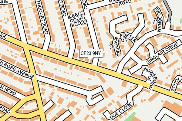 CF23 9NY map - OS OpenMap – Local (Ordnance Survey)
