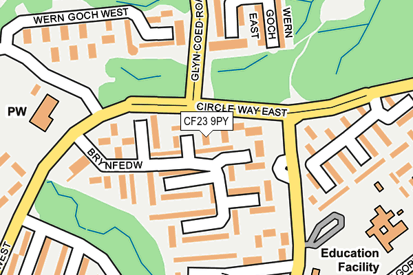 CF23 9PY map - OS OpenMap – Local (Ordnance Survey)