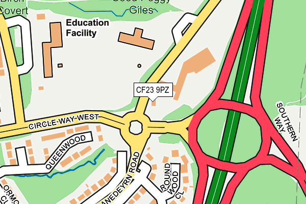 CF23 9PZ map - OS OpenMap – Local (Ordnance Survey)