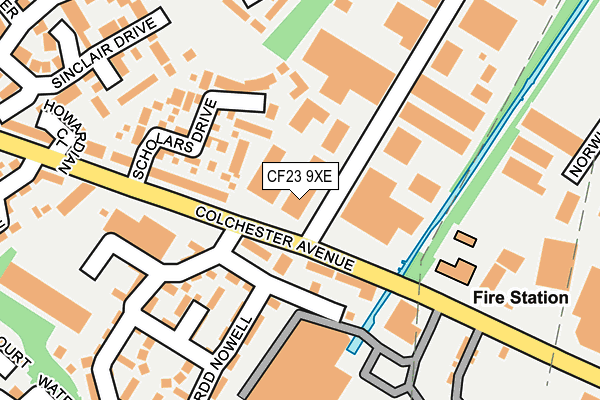 CF23 9XE map - OS OpenMap – Local (Ordnance Survey)