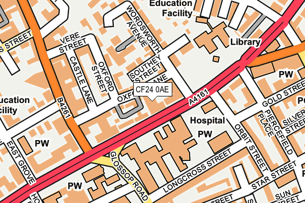 CF24 0AE map - OS OpenMap – Local (Ordnance Survey)