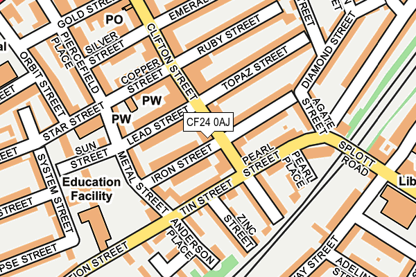 CF24 0AJ map - OS OpenMap – Local (Ordnance Survey)