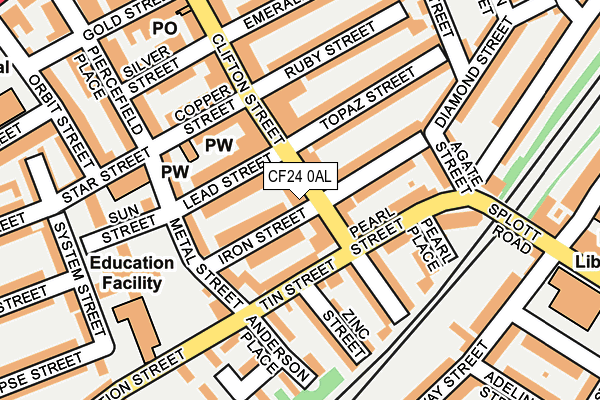 CF24 0AL map - OS OpenMap – Local (Ordnance Survey)