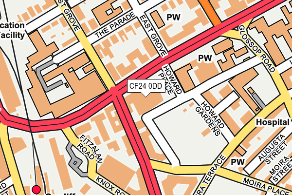 CF24 0DD map - OS OpenMap – Local (Ordnance Survey)