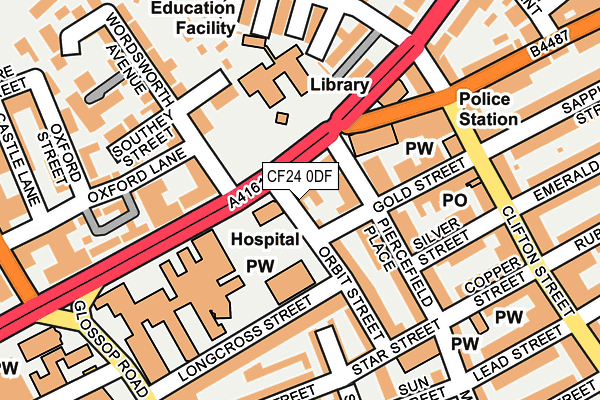 CF24 0DF map - OS OpenMap – Local (Ordnance Survey)