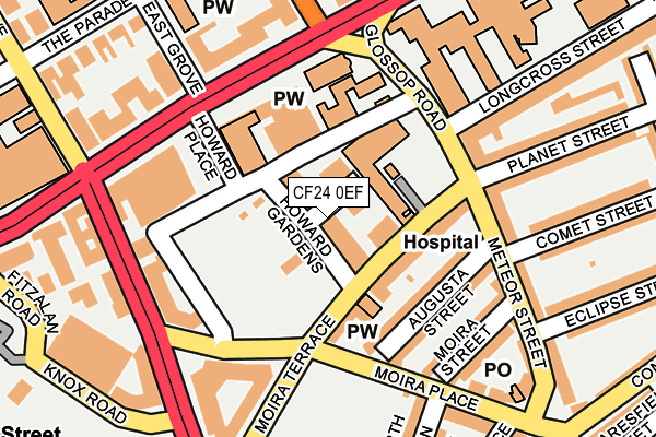 CF24 0EF map - OS OpenMap – Local (Ordnance Survey)