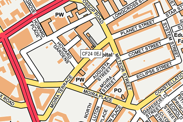 CF24 0EJ map - OS OpenMap – Local (Ordnance Survey)
