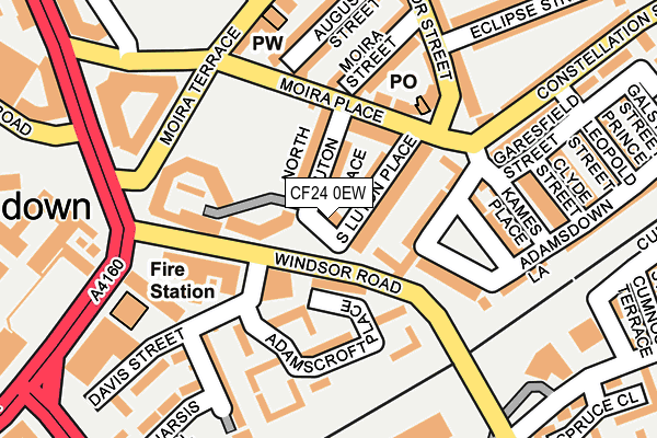 CF24 0EW map - OS OpenMap – Local (Ordnance Survey)