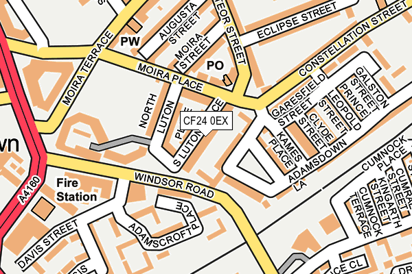 CF24 0EX map - OS OpenMap – Local (Ordnance Survey)