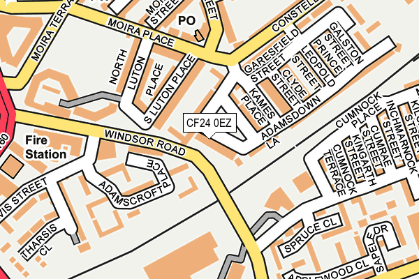 CF24 0EZ map - OS OpenMap – Local (Ordnance Survey)