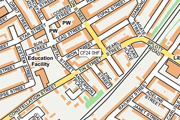 CF24 0HF map - OS OpenMap – Local (Ordnance Survey)