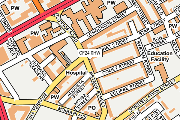 CF24 0HW map - OS OpenMap – Local (Ordnance Survey)