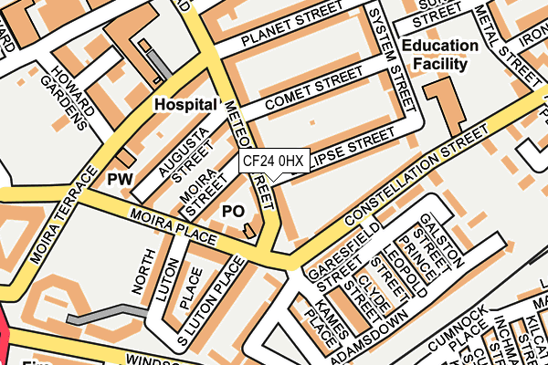 CF24 0HX map - OS OpenMap – Local (Ordnance Survey)