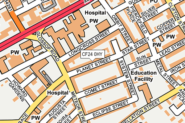 CF24 0HY map - OS OpenMap – Local (Ordnance Survey)