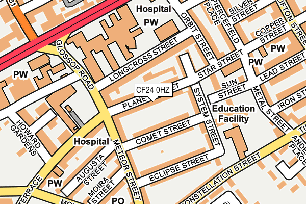 CF24 0HZ map - OS OpenMap – Local (Ordnance Survey)