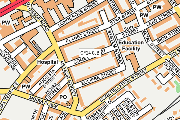 CF24 0JB map - OS OpenMap – Local (Ordnance Survey)