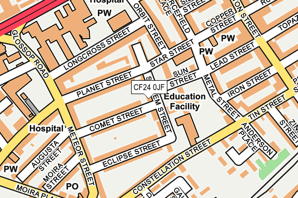 CF24 0JF map - OS OpenMap – Local (Ordnance Survey)