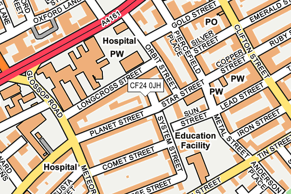 CF24 0JH map - OS OpenMap – Local (Ordnance Survey)