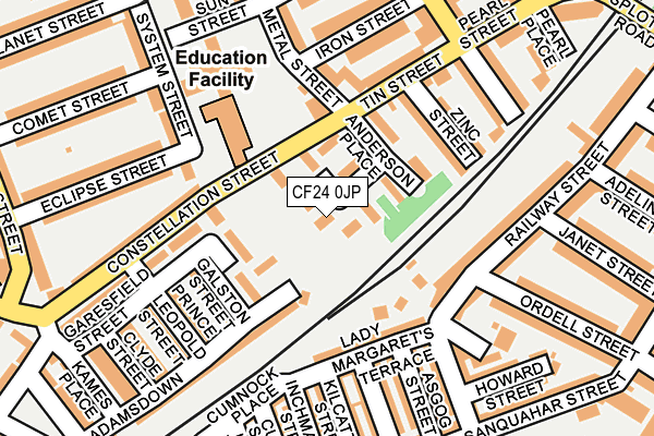 CF24 0JP map - OS OpenMap – Local (Ordnance Survey)